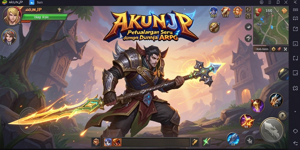 Screenshot gameplay ARPG AKUNJP yang menampilkan aksi seru dalam pertarungan.