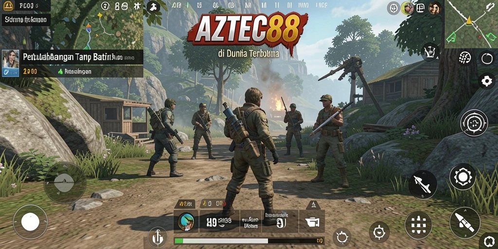 Screenshot gameplay AZTEC88 menampilkan petualangan di dunia terbuka yang menakjubkan.
