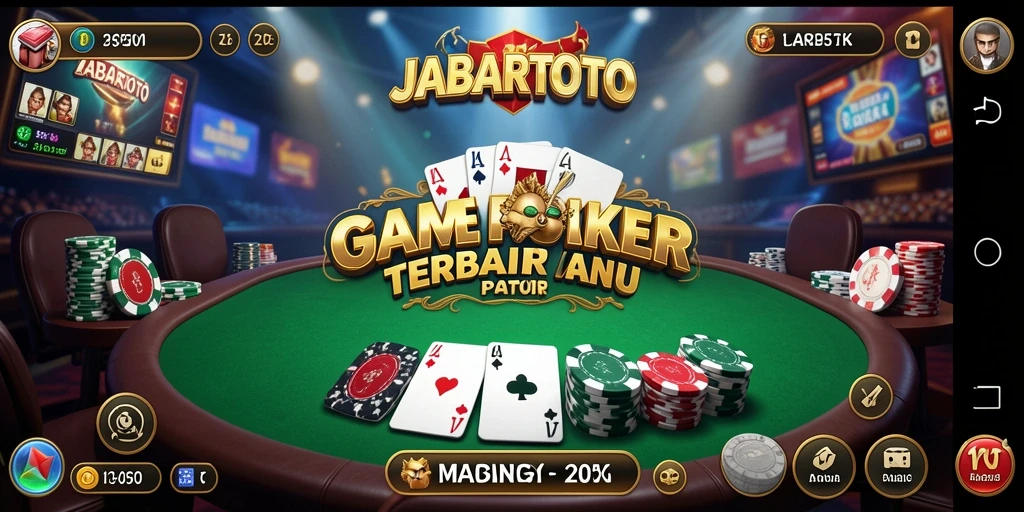 Screenshot gameplay JABARTOTO menampilkan aksi seru dalam permainan poker.
