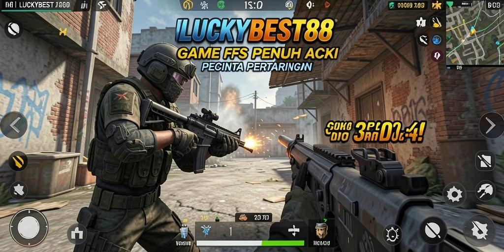 Screenshot menunjukkan pertarungan intens dalam LUCKYBEST88 dengan grafis menakjubkan.