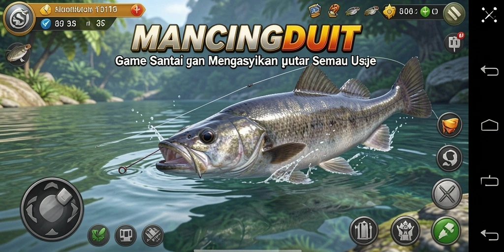 Screenshot MANCINGDUIT menampilkan aksi seru saat memancing.