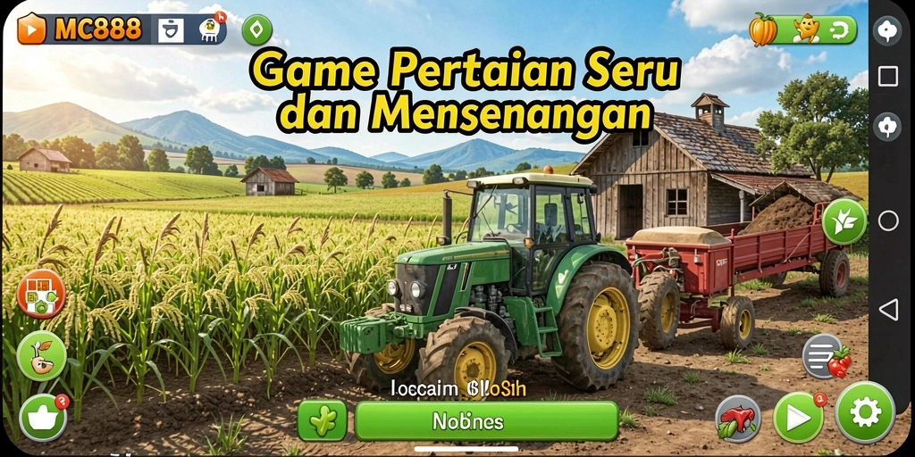 Gameplay seru MC888 yang menampilkan aktivitas bertani.
