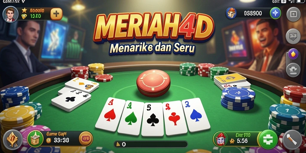Tampilan seru gameplay Gaple di MERIAH4D.