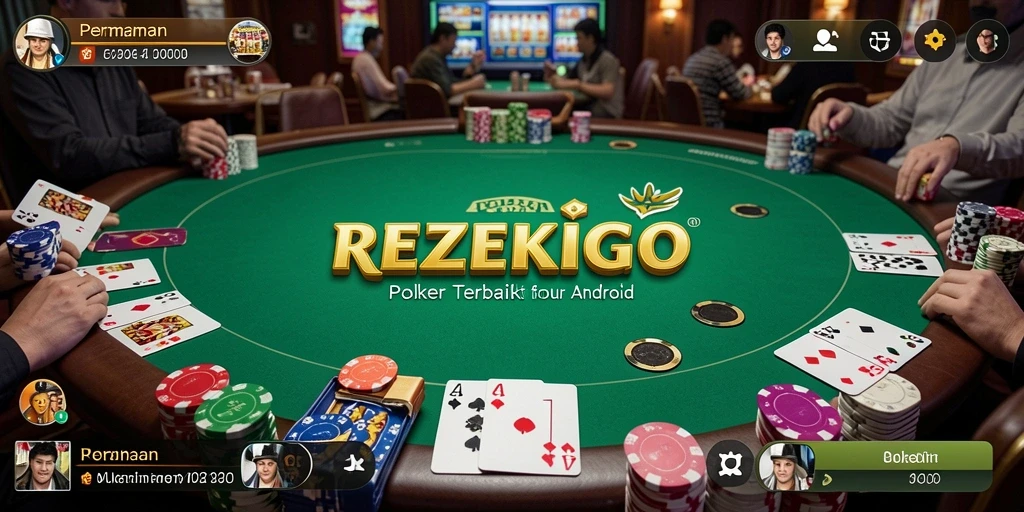 Screenshot gameplay REZEKIGO yang menunjukkan keseruan bermain poker.