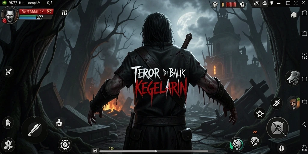 Gambaran gameplay menegangkan di RK77 saat berhadapan dengan kegelapan.