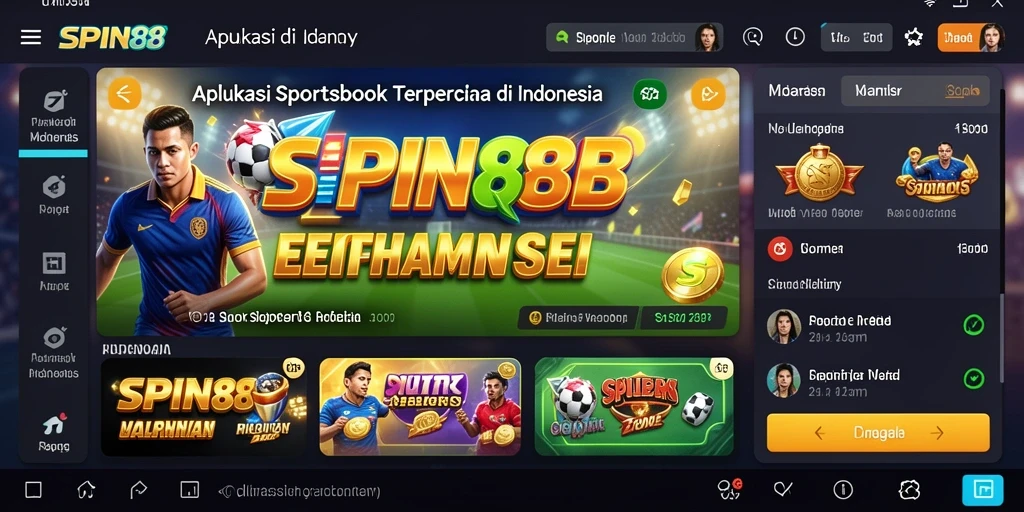 Screenshot gameplay SPIN88 menampilkan berbagai opsi taruhan olahraga.