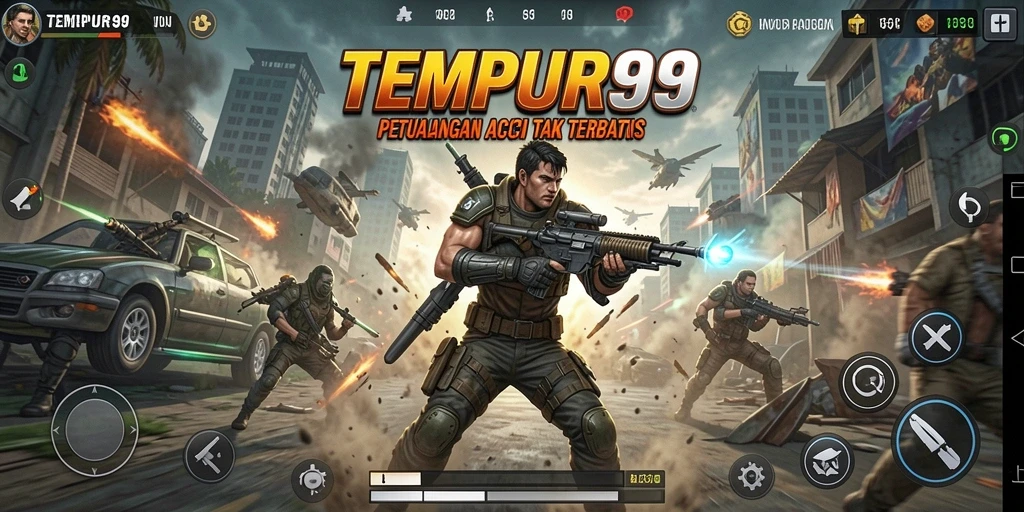 Tampilan aksi mendebarkan dalam gameplay TEMPUR99